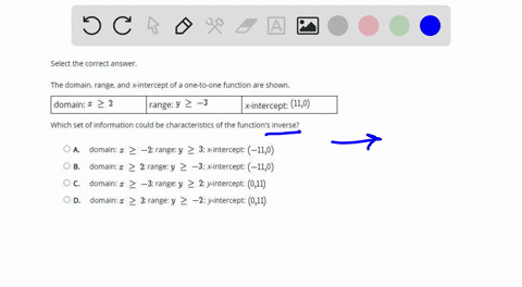 the-domain-range-and-x-intercept-of-a-one-to-one-function-are-shown-select-the-correct-answer-the-domain-range-and-x-intercept-of-a-one-to-one-function-are-shown-domain-2-range-y-53-x-interc-69362