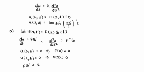 q2-a-rod-of-length-2-m-is-fully-insulated-along-its-sides-the-temperature-at-x-is-initially-100sin-cand-at-t-0the-ends-are-dipped-into-cold-water-and-held-at-temperature-of-0c-if-the-heat-eq-37463