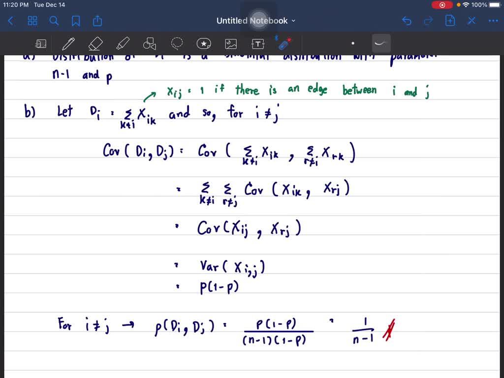 SOLVED: Consider a graph having n vertices labeled 1,2, …, n, and ...