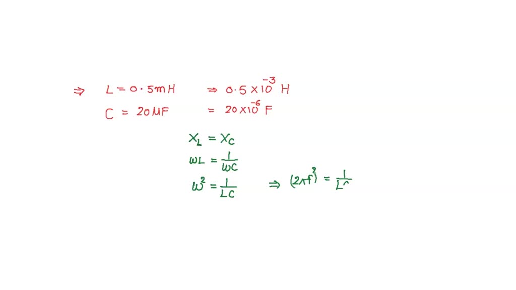 SOLVED An oscillator circuit consists of an inductance of 0.5mH and a