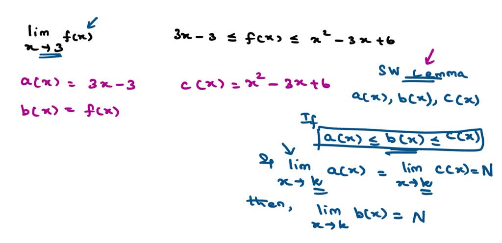 Solved x→6+limf(x)=x→6+lim(x3−cx)= Step 2 We have determined