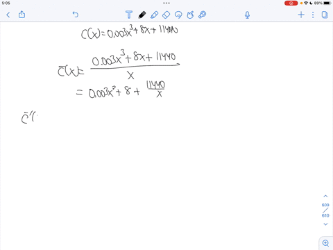 suppose-that-the-cost-function-for-a-product-is-given-by-cx0003x38x11440-find-the-production-level-that-is-the-value-of-x-that-will-produce-the-minimum-average-cost-per-unit-cx-61046