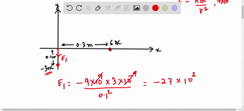 three-point-charges-are-arranged-as-shown-in-figure-p2319-a-find-the-vector-electric-field-that-the-600-mathrmnc-and-300-mathrmnc-charges-together-create-at-the-origin-b-find-the-vector-force-on-the-5