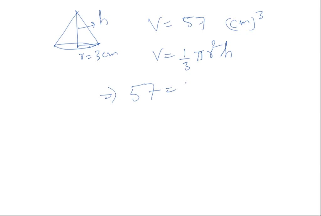 SOLVED: A cone and its dimensions are shown in the diagram. Which ...