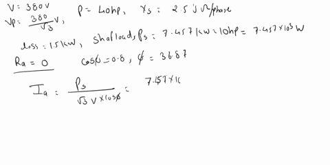 problem-4-a-380-v40-hp4-pole60-hzy-connected-synchronous-motor-has-a-synchronous-reactance-of-25-per-phase-and-negligible-armature-resistancethe-total-rotational-losses-of-the-machine-are-15-50519