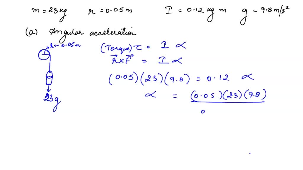 A bucket of water with a total mass of 23 kg is attached to a rope