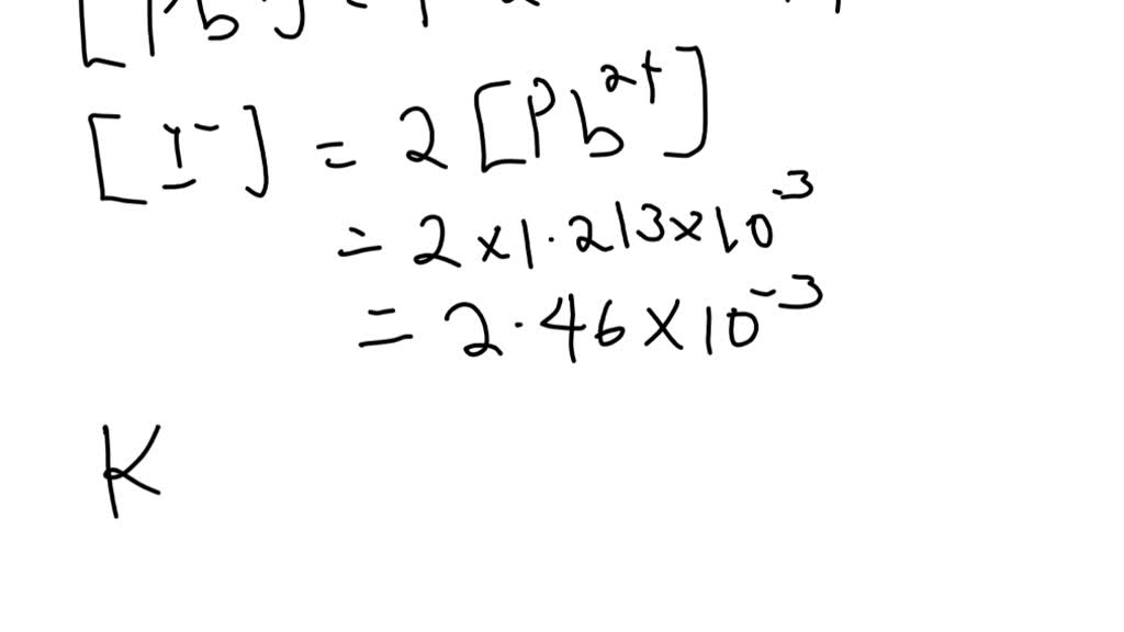 SOLVED PbI2 is only slightly soluble in water. The concentration of