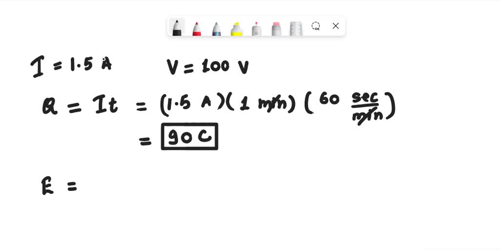 SOLVED: A current of 1.5 A exists in a conductor whose terminals are ...