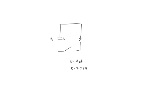 the-rc-circuit-of-figure-1-has-r-77-k-and-c-40-af-the-capacitor-voltage-v-at-t-0-when-the-switch-is-closed-part-a-how-long-does-take-the-capacitor-to-discharge-to-020-of-its-initial-voltage-20886