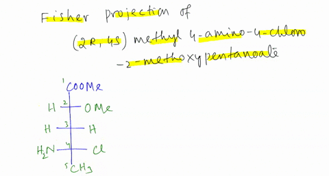 draw-the-fisher-projection-of-2r-4s-methyl-4-amino-4-chloro-2-methoxypentanoate-be-careful-to-indicate-proper-stereochemistry-designation-for-all-chiral-centers-provide-a-perspective-drawing-44177