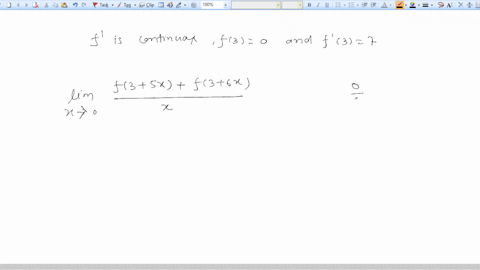 if-f-is-continuous-f3-0-and-f-3-7-evaluate-lim-f3-sx-f3-6x-x-0-x-56-25457