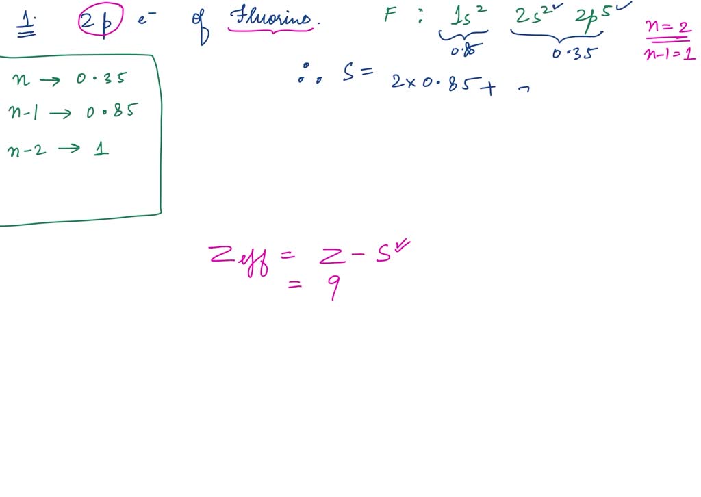 SOLVED Use Slater' to determine the effective nuclear charge for 3s