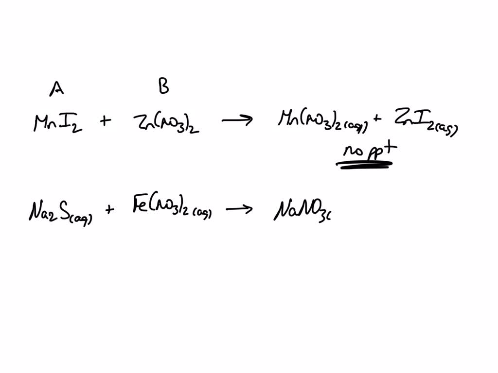 SOLVED Complete the table below by deciding whether a precipitate