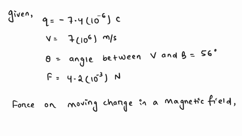 charge-of-traveling-at-speed-of-70-106-nvs-in-a-region-of-space-where-there-is-field-the-angle-between-dhe-velocity-0f-the-charge-and-the-field-is-520-_-a-force-of-magnetic-magnitude-637-x-1-09041