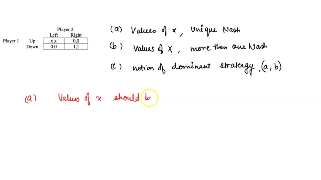 SOLVED: 5 Consider the following two player normal form game, where ...