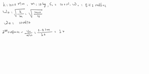 compute-the-total-response-of-a-spring-mass-system-with-the-following-values-k-1000-nm-m-10-kg-subject-to-a-harmonic-force-of-magnitude-f0-100-n-and-frequency-of-8162-rads-and-initial-condit-95082