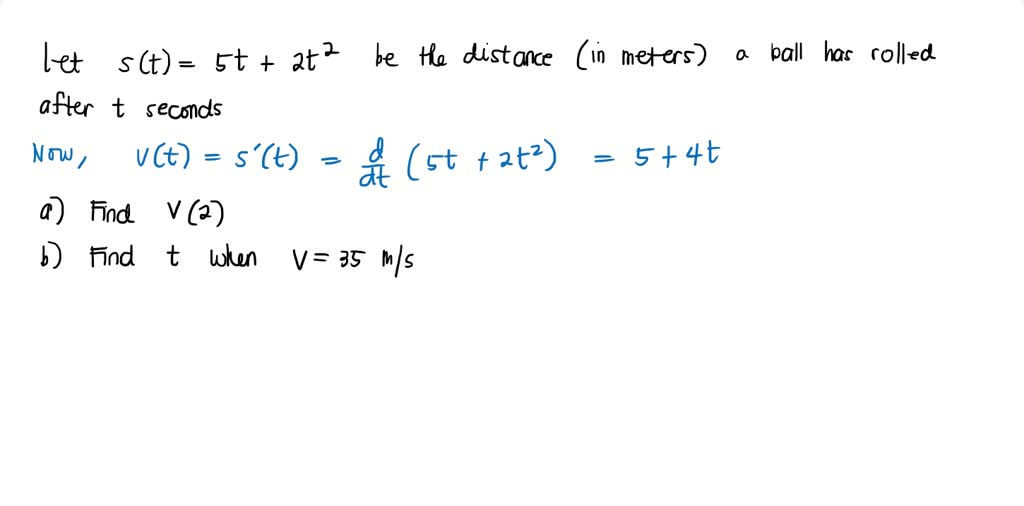 SOLVED A ball is rolled up a ramp with an initial velocity of +10m/s