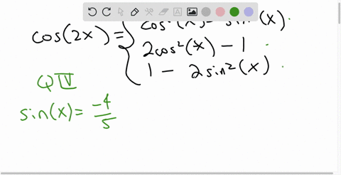 find-the-exact-value-pf-cos-2x-if-sin-x-45-quadrant-iii-23945