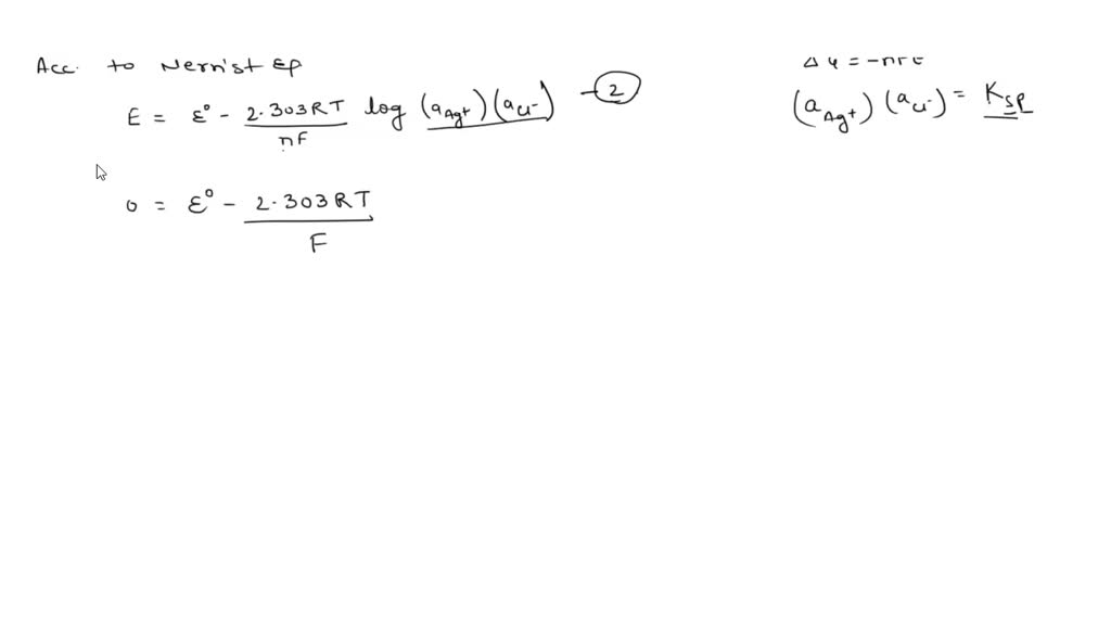 SOLVED: (a) ( 2 points) The potential of the AgAgCI reference electrode ...