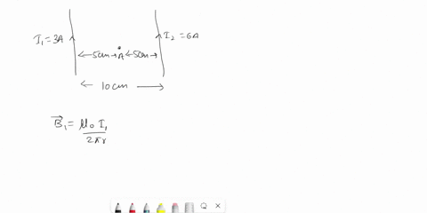 two-parallel-current-carrying-wires-are-separated-by-4-distance-f-10-cm-as-shown-in-the-figure-below-ii-30a-iz-60-a-find-the-net-magnetic-field-strength-and-direction-at-point-a-point-a-is-l-70539