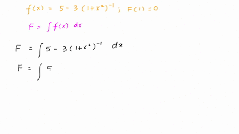 find-the-antiderivative-f-of-f-that-satisfies-the-given-condition-check-your-answer-by-comparing-the-graphs-of-f-and-f-fx-5-31-x2-1-f1-0-fx-5x-3-arctanx-c-x-00307