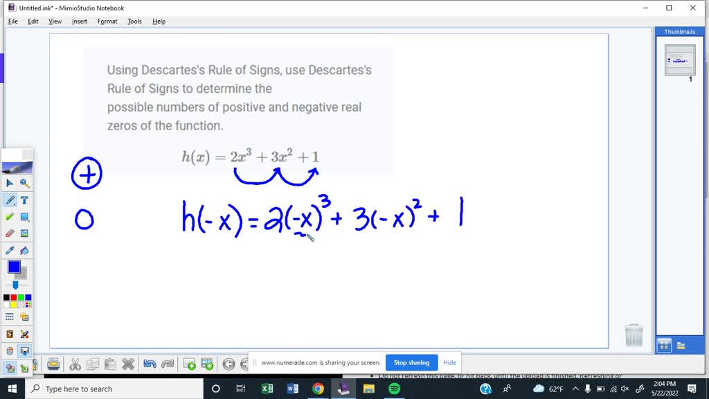 SOLVED: Using Descartes's Rule Of Signs, Use Descartes's Rule Of Signs ...