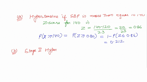 let-us-assume-that-it-is-known-that-the-systolic-blood-pressure-sbp-for-a-particular-population-of-individuals-is-approximately-normally-distributed-with-a-mean-of-120-mmhg-with-a-known-stan-61085