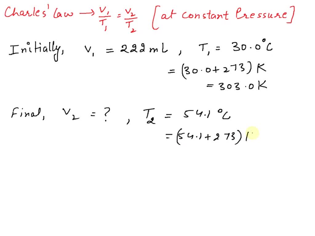 SOLVED: A balloon at 30.0Â°C has a volume of 222 mL. If the temperature ...