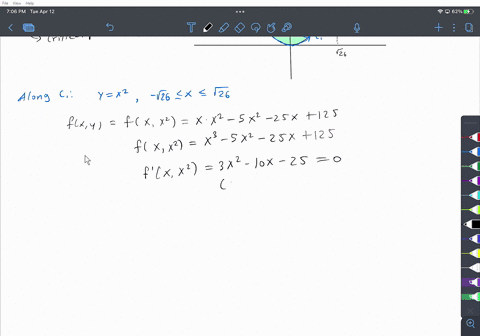 point-find-the-absolute-minimum-and-absolute-maximum-of-the-function-fzy-cy-5y-252-125-on-the-region-on-or-above-y-and-on-or-below-y-26-and-list-the-points-where-they-occur-if-the-absolute-m-34376
