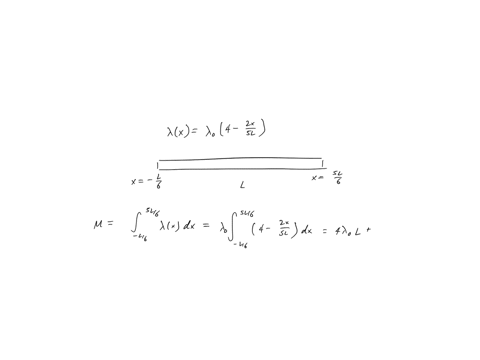 locate-the-position-of-the-center-of-mass-of-a-non-uniform-horizontal-rod-of-length-l-if-lambda-lambda_0left4-frac2-x5-lright-when-the-left-end-of-the-rod-is-located-at-x-fracl6-total-mass-center-of-m