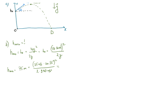 du-a-ball-is-thrown-at-a-55-angle-with-respect-to-horizontal-from-75-m-tall-building-with-an-initial-speed-of-25-ms-the-ball-ultimately-hits-the-ground-draw-and-annotatellabel-diagram-to-ill-86744