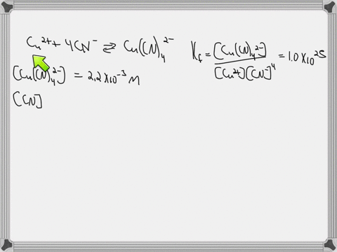 a-solution-contains-2210-3-m-in-cu2-and-33m-in-licn-if-the-kf-for-cucn4-is-a0-1025-how-much-copper-ion-remains-at-equilibrium-60876