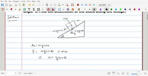 an-object-of-mass-m-is-placed-on-a-frictionless-inclined-plane-as-indicated-below-which-of-the-following-expressions-represent-the-acceleration-of-the-mass-down-the-inclined-plane-explain-g-04907