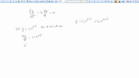 find-the-general-solution-to-the-homogeneous-differential-equation-dy-13dy-0-dt2-dt-the-solution-can-be-written-in-the-form-with-r1-r2-using-this-formt1-and-t2-y-cle1t-cze2t-33317
