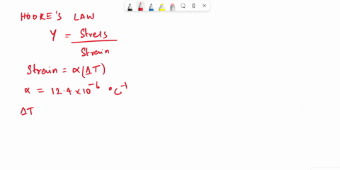 suppose-the-ends-of-the-rail-are-rigidly-clamped-at-58c-to-prevent-expansion-calculate-the-thermal-stress-in-the-rail-if-its-temperature-is-raised-to-35c_-young-s-modulus-for-steel-is-20-x-1-05885