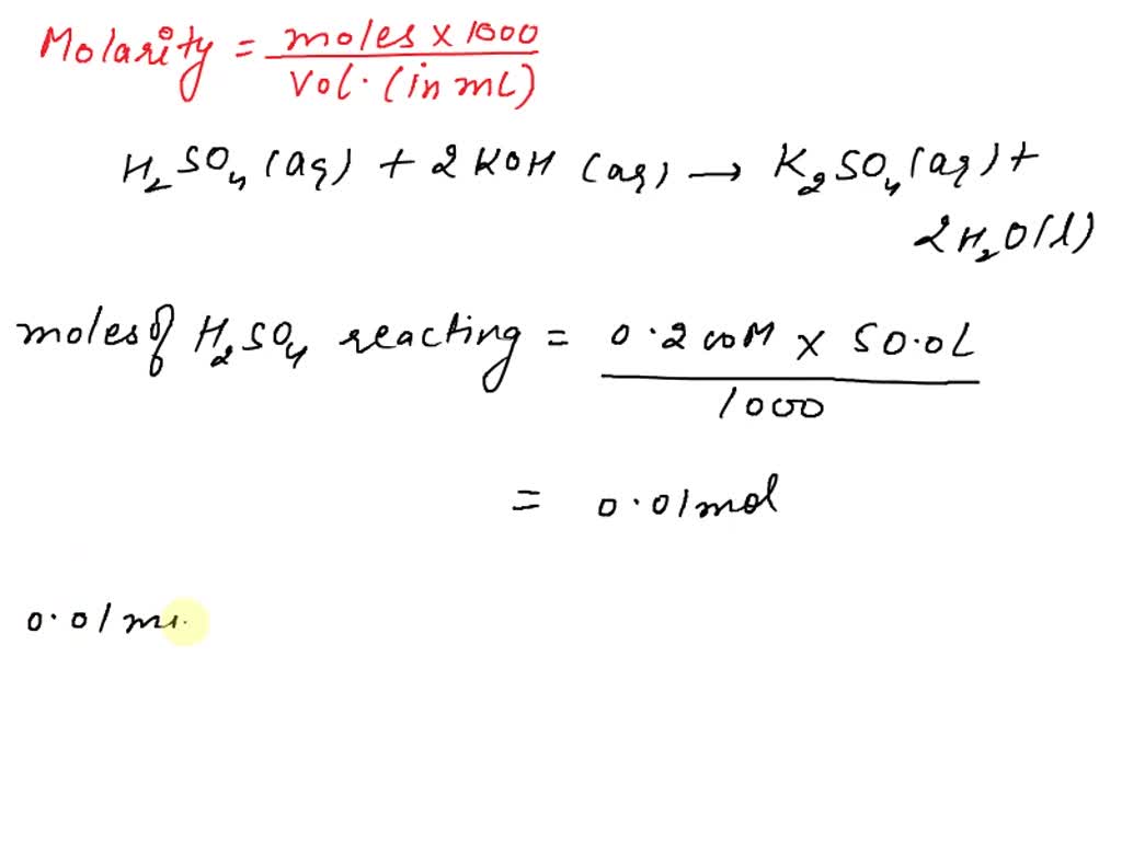 SOLVED: Determine the volume of 0.250 M KOH solution required to ...