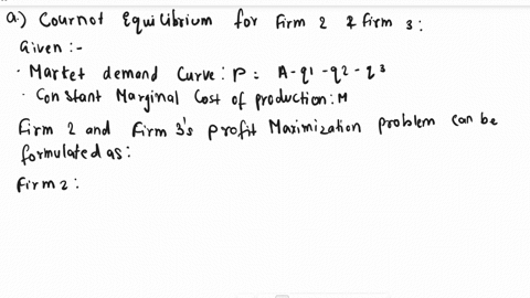 consider-three-firms-that-produce-homogeneous-goods-and-compete-in-the-same-market-the-market-demand-curve-is-given-by-p-a-q1-q2-q3-where-qi-is-the-production-of-firm-i-each-firm-has-a-constant-margin