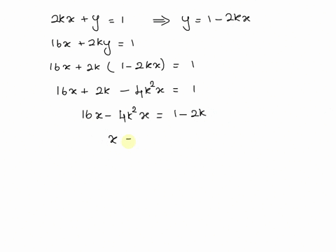 find-conditions-on-k-that-will-make-the-following-system-of-equations-have-a-unique-solution-to-enter-your-answer-first-select-whether-k-should-be-equal-or-not-equal-to-specific-values-then-09608