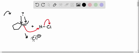 shown-below-is-the-reaction-of-an-alkene-with-an-electrophile-hci-for-the-mechanism-step-below-draw-curved-arrows-to-show-electron-reorganization_-use-the-arrow-tool-to-specify-the-origin-an-77265