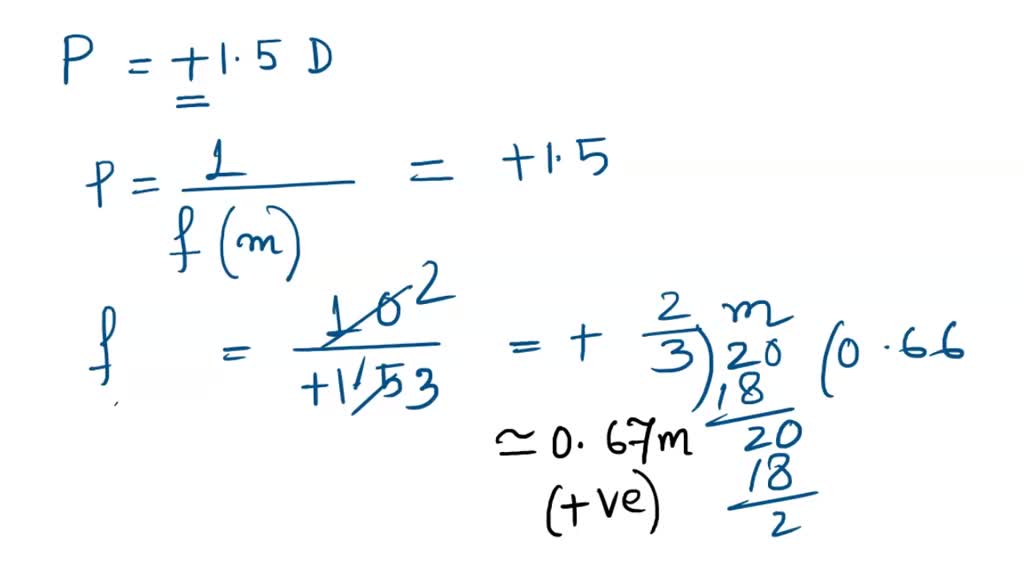 SOLVED A doctor has prescribed a corrective lens of power +1.5 D