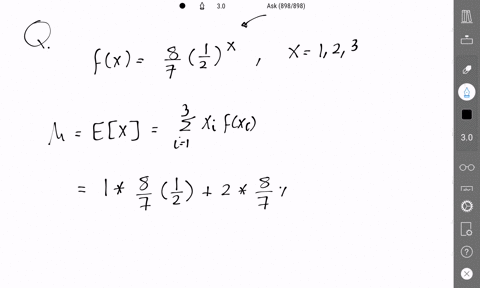 question-7-determine-the-mean-and-variance-of-the-random-variable-with-the-following-probability-mass-function-f-x-8712-x123-round-your-answers-to-three-decimal-places-eg-98765-mean-variance-44068