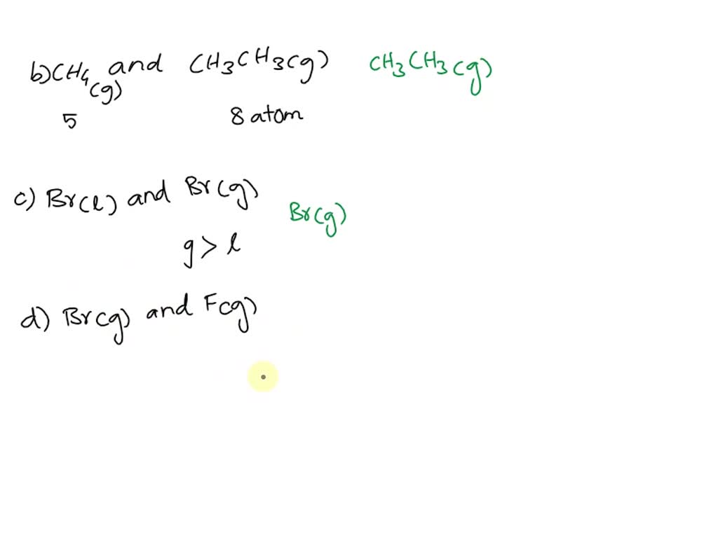 SOLVED For each pair of substances choose the one that you