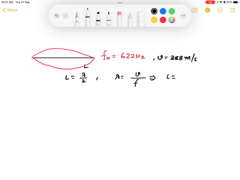 vibrations-from-a-622-hz-tuning-fork-set-up-standing-waves-in-a-string-clamped-at-both-ends-the-wave-speed-for-the-string-is-388-ms-the-standing-wave-has-only-one-loop-find-the-length-of-the-23843