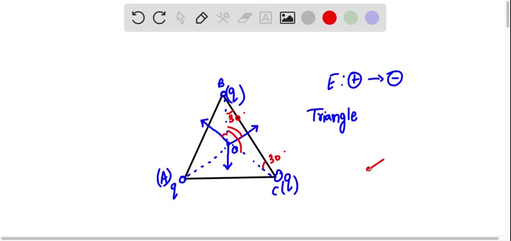 SOLVED: Electric field at the centroid of a triangle carrying q charge ...