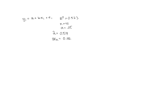 following-is-a-simple-linear-regression-model-yi-a-bxi-ei-the-following-results-were-obtained-from-some-statistical-software-r2-0523-syxregression-standard-error-3028-n-total-observations-41-35777