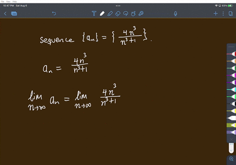 find-the-limit-of-the-following-sequence-or-determine-that-the-sequence-diverges-select-the-correct-choice-below-and-fill-in-any-answer-boxes-t0-complete-the-choice-the-iimit-of-the-sequence-62742