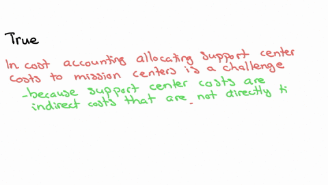 health-cares-stage-2-cost-accounting-challenge-complicates-the-allocation-of-support-center-costs-to-mission-centers-select-one-a-true-b-false