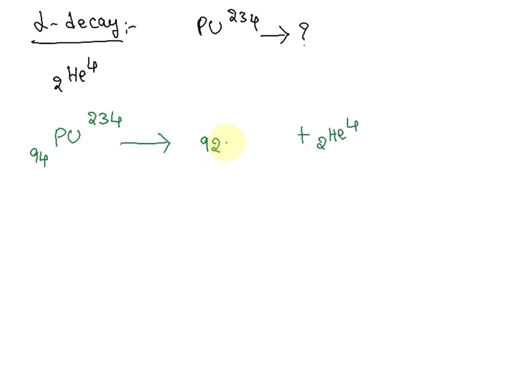 SOLVED During alpha decay, what will plutonium234 turn into? The
