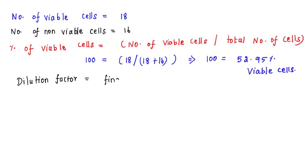 SOLVED: You mix 100 Î¼l trypan blue with 100 Î¼l of cell suspension ...