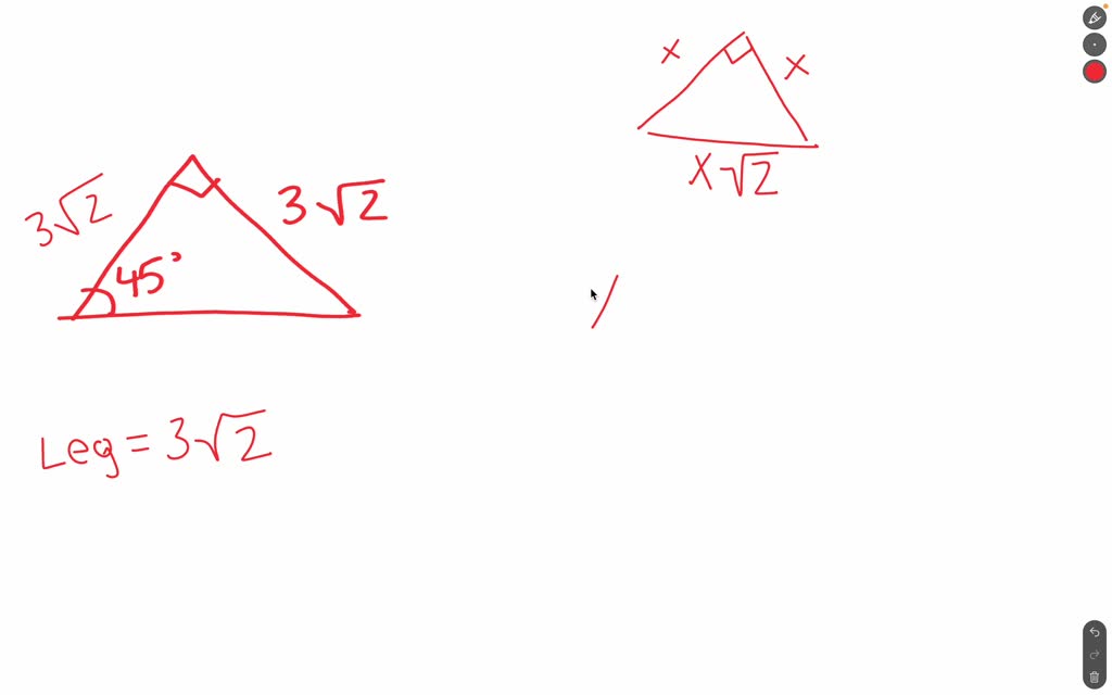 SOLVED: In the following triangle,what is the length of the hypotenuse ...